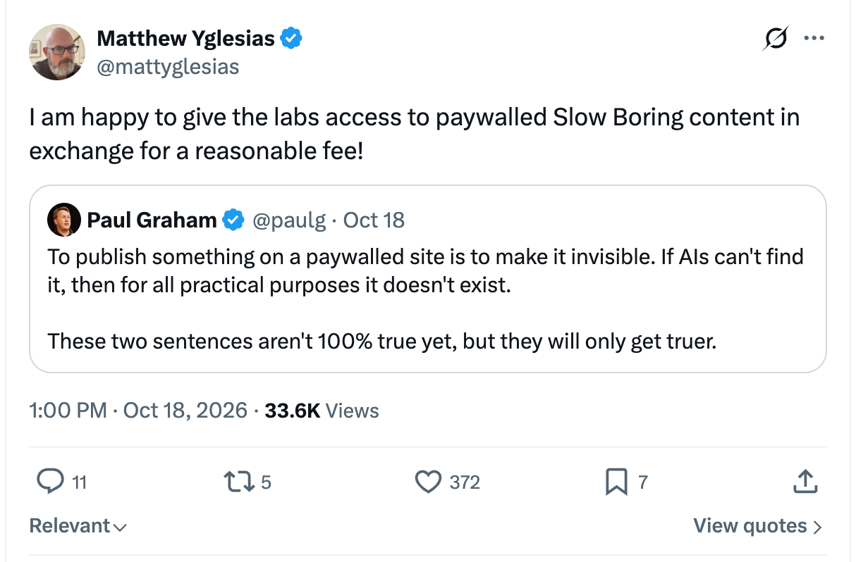 Matt Yglesias 的 X 原帖截圖
